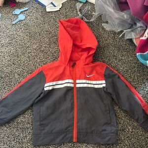 Nike orange and Gray Raincoat with Hood